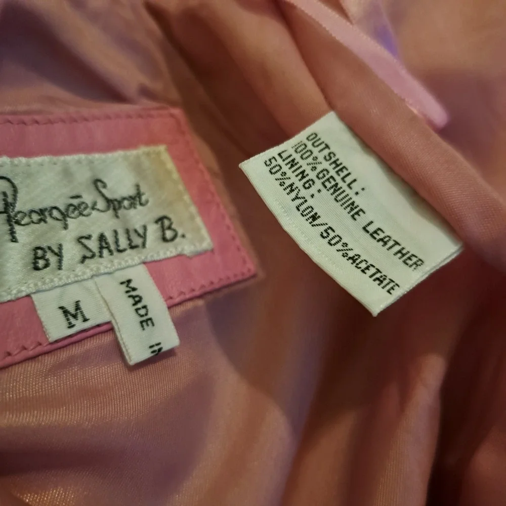 Vintage Pink Leather Pencil Skirt High Waisted Midi with Pockets Waist 30" - Picture 11 of 13